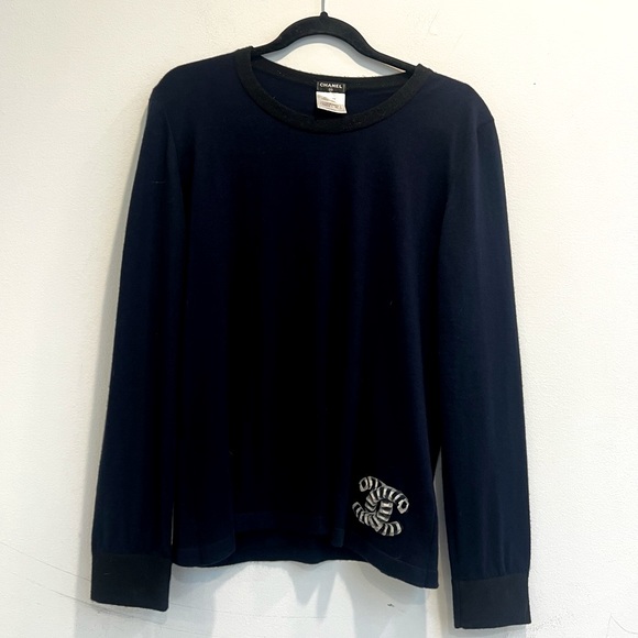 CHANEL Sweaters - Chanel AW12 Cashmere CC Logo Sweater